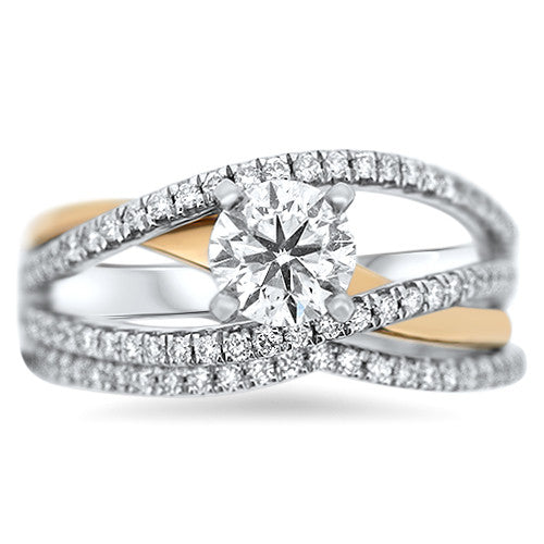 Criss Cross Diamond Engagement Ring