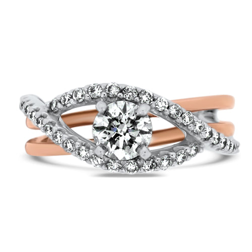 Two Tone Diamond Engagement Ring