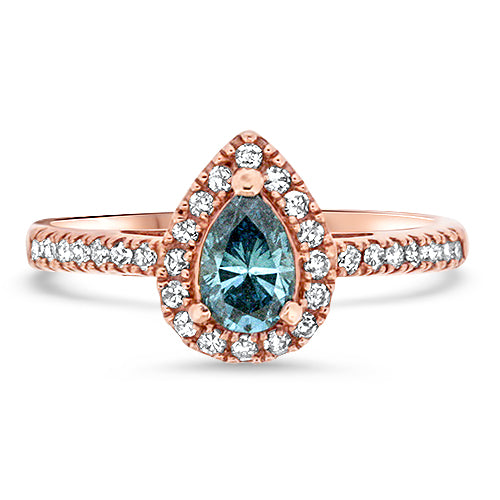 Blue Diamond Pear Diamond Ring