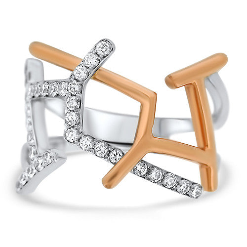 Abstract Diamond Rose Gold Ring