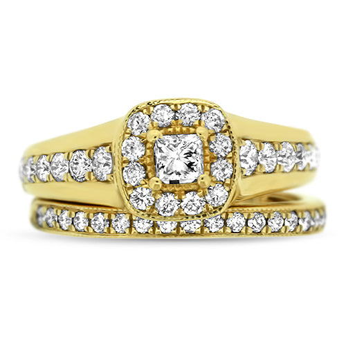 Cushion Cut Wedding Set