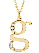 Load image into Gallery viewer, Gold Initial Necklace with Diamond Accent
