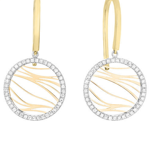 Diamond and Yellow Gold Earrings