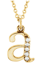 Load image into Gallery viewer, Gold Initial Necklace with Diamond Accent
