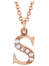 Load image into Gallery viewer, Gold Initial Necklace with Diamond Accent
