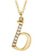 Load image into Gallery viewer, Gold Initial Necklace with Diamond Accent
