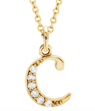 Load image into Gallery viewer, Gold Initial Necklace with Diamond Accent
