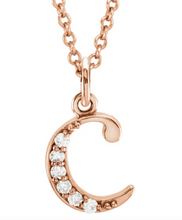 Load image into Gallery viewer, Gold Initial Necklace with Diamond Accent
