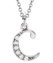 Load image into Gallery viewer, Gold Initial Necklace with Diamond Accent
