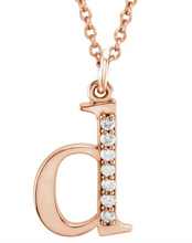 Load image into Gallery viewer, Gold Initial Necklace with Diamond Accent
