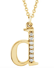 Load image into Gallery viewer, Gold Initial Necklace with Diamond Accent
