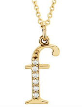 Load image into Gallery viewer, Gold Initial Necklace with Diamond Accent
