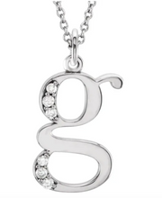 Load image into Gallery viewer, Gold Initial Necklace with Diamond Accent
