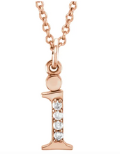 Load image into Gallery viewer, Gold Initial Necklace with Diamond Accent
