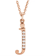 Load image into Gallery viewer, Gold Initial Necklace with Diamond Accent
