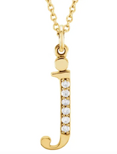 Load image into Gallery viewer, Gold Initial Necklace with Diamond Accent
