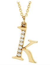 Load image into Gallery viewer, Gold Initial Necklace with Diamond Accent
