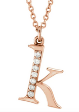 Load image into Gallery viewer, Gold Initial Necklace with Diamond Accent

