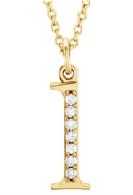Load image into Gallery viewer, Gold Initial Necklace with Diamond Accent
