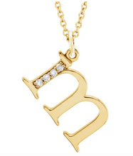 Load image into Gallery viewer, Gold Initial Necklace with Diamond Accent
