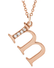 Load image into Gallery viewer, Gold Initial Necklace with Diamond Accent
