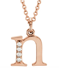 Load image into Gallery viewer, Gold Initial Necklace with Diamond Accent
