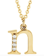Load image into Gallery viewer, Gold Initial Necklace with Diamond Accent
