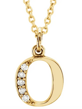 Load image into Gallery viewer, Gold Initial Necklace with Diamond Accent
