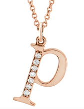 Load image into Gallery viewer, Gold Initial Necklace with Diamond Accent
