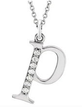 Load image into Gallery viewer, Gold Initial Necklace with Diamond Accent
