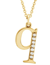 Load image into Gallery viewer, Gold Initial Necklace with Diamond Accent

