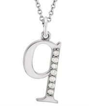 Load image into Gallery viewer, Gold Initial Necklace with Diamond Accent
