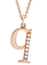 Load image into Gallery viewer, Gold Initial Necklace with Diamond Accent
