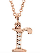 Load image into Gallery viewer, Gold Initial Necklace with Diamond Accent
