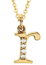 Load image into Gallery viewer, Gold Initial Necklace with Diamond Accent
