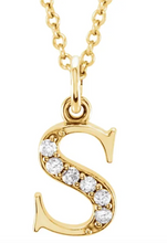 Load image into Gallery viewer, Gold Initial Necklace with Diamond Accent
