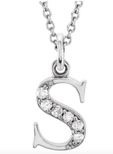 Load image into Gallery viewer, Gold Initial Necklace with Diamond Accent
