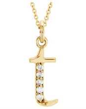 Load image into Gallery viewer, Gold Initial Necklace with Diamond Accent
