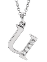 Load image into Gallery viewer, Gold Initial Necklace with Diamond Accent
