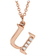 Load image into Gallery viewer, Gold Initial Necklace with Diamond Accent
