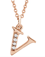 Load image into Gallery viewer, Gold Initial Necklace with Diamond Accent
