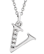 Load image into Gallery viewer, Gold Initial Necklace with Diamond Accent
