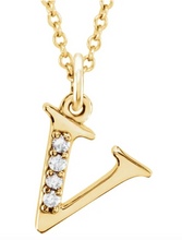 Load image into Gallery viewer, Gold Initial Necklace with Diamond Accent
