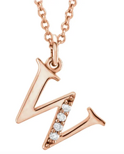 Load image into Gallery viewer, Gold Initial Necklace with Diamond Accent
