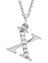 Load image into Gallery viewer, Gold Initial Necklace with Diamond Accent
