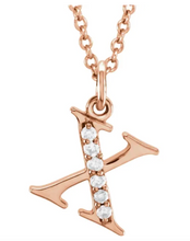 Load image into Gallery viewer, Gold Initial Necklace with Diamond Accent
