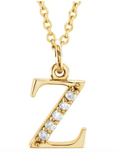 Load image into Gallery viewer, Gold Initial Necklace with Diamond Accent
