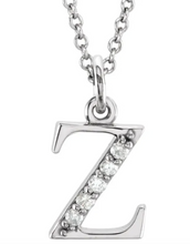 Load image into Gallery viewer, Gold Initial Necklace with Diamond Accent
