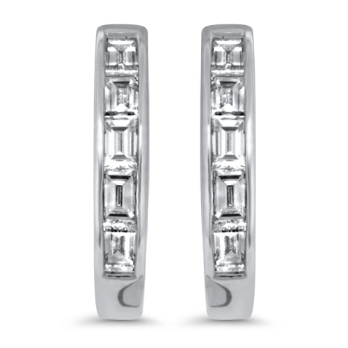 Baguette Diamond Hoops