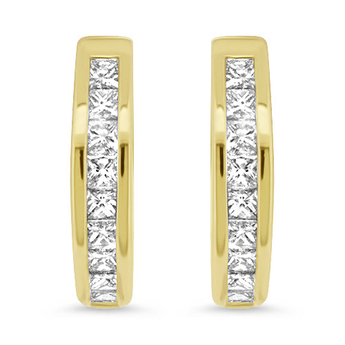 Yellow Gold Diamond Hoops